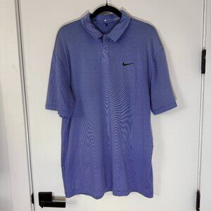 Nike Tiger Woods Collection Striped Golf Dri-Fit Polo